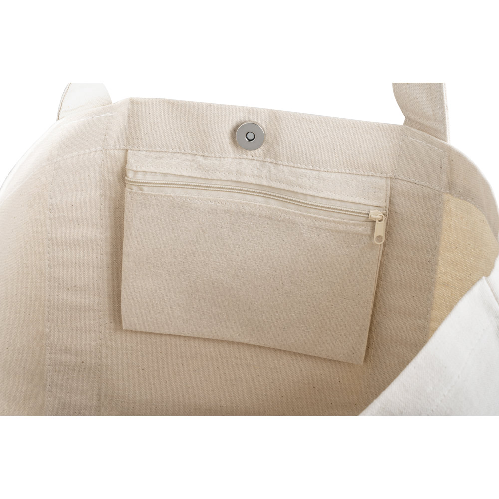 92824 VILLE. 100% cotton canvas bag with front and inside pocket (280 g/m²) - Image 6