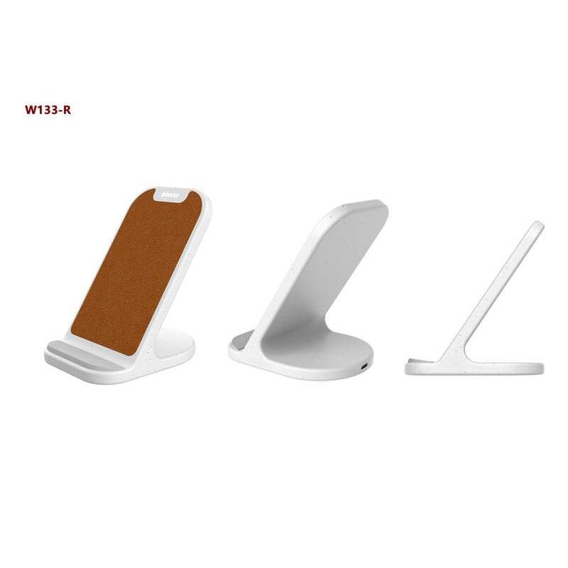 BASEL - @memorii Recycled 10W Wireless Charger Phone Stand - White - Image 2
