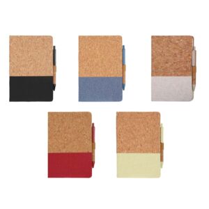eco-neutral A5 Cork Fabric Hard Cover Notebook and Pen Set