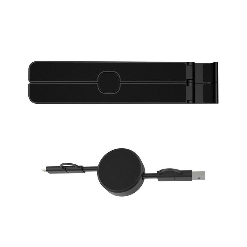BRELA - @memorii Set of Recycled Laptop Stand and retractable cable - Black - Image 2