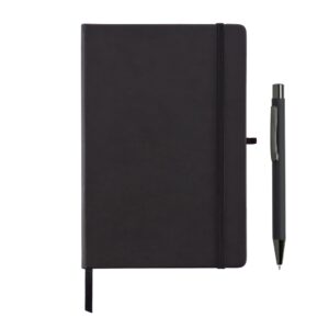 Giftology A5 Hard Cover Notebook and Pen Set - Black