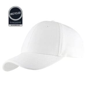 Santhome Recycled 6 Panel Adjustable Cap - White