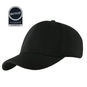 Santhome Recycled 6 Panel Adjustable Cap - Black