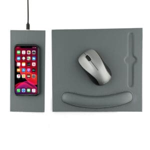 DOBERAN - @memorii 10W Wireless Charger PU Mouse Pad - Dark Grey