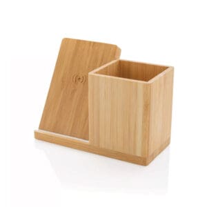 Bamboo Pen Holder with 10W Wireless Charger