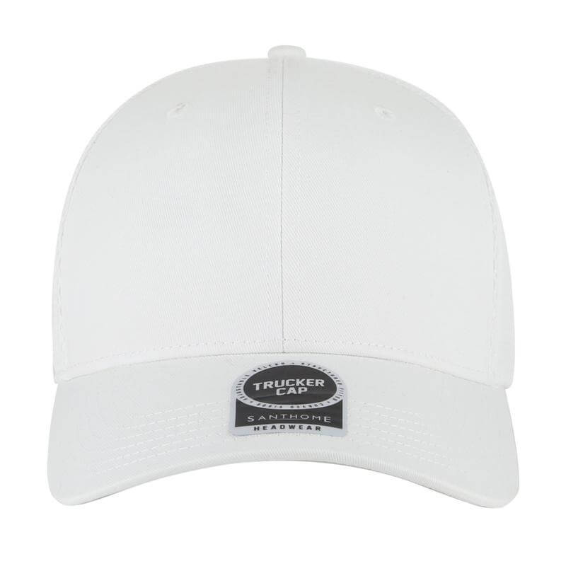 Santhome 6 Panel Trucker Cap - White - Image 4