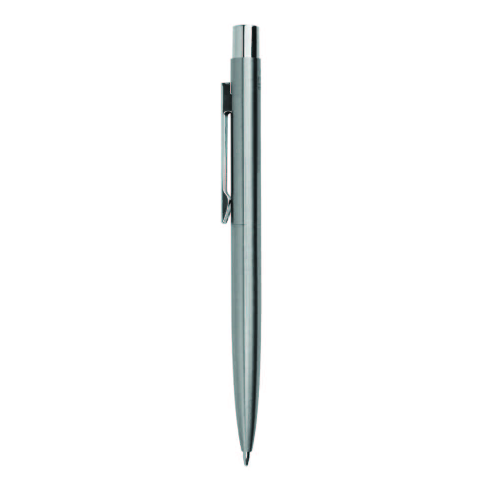 Recycled Stainless Steel Metal Pens, Push Button, Blue Ink - Image 2