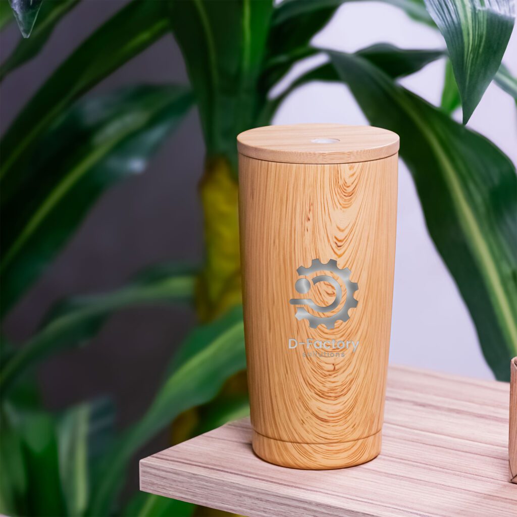 Stainless Steel Tumbler With Bamboo Lid - Image 1