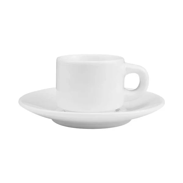 Sublimation White Ceramic Cup & Saucer 77ml Capacity - Image 1