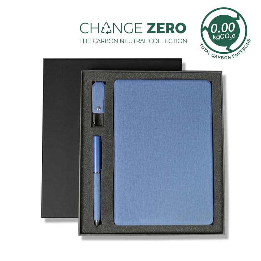 CHANGE ZERO Sustainable Gift Set with Refillable Notebook, Pen & USB Keychain - Image 1