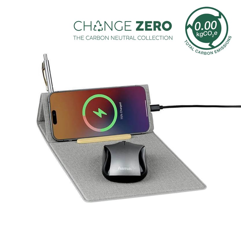 BLACE - CHANGE ZERO Recycled PU 15W Wireless Mousepad & Desk Organizer - Image 2