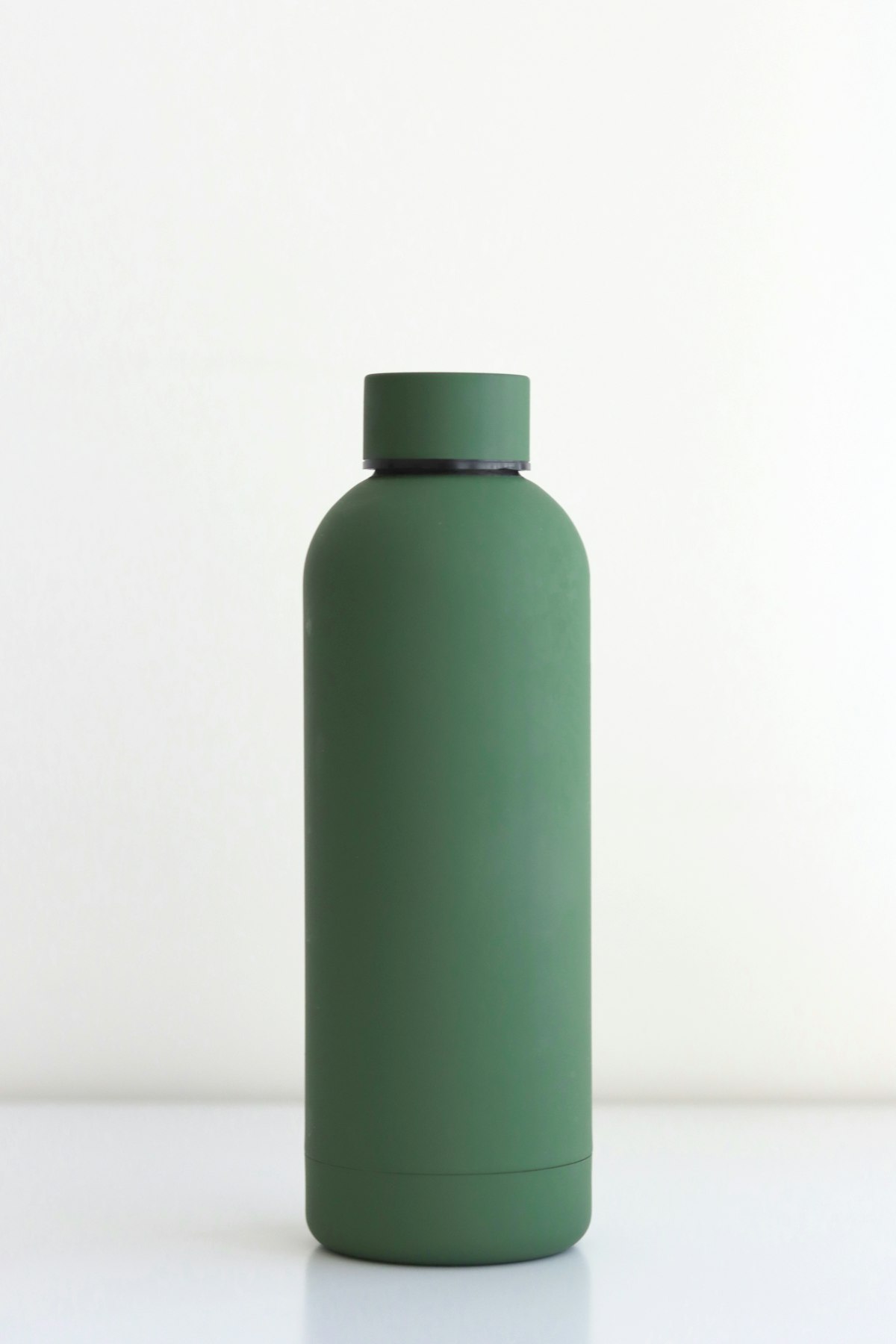 Matte green reusable water bottle