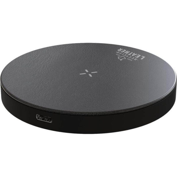 ANZIO - Recycled Leather 15W Wireless Charger - Black