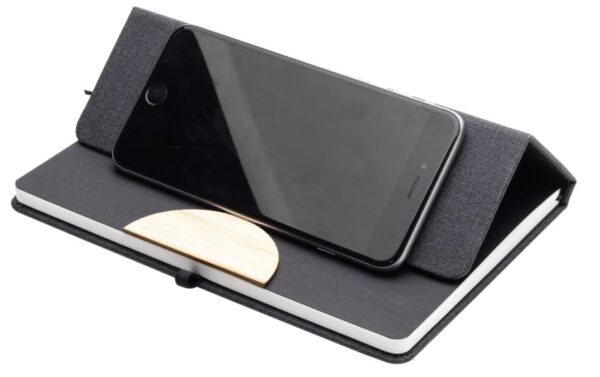 A5 Hard Cover Notebook with Folding Phone Stand